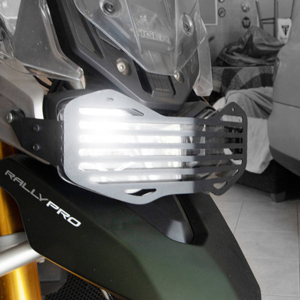Protetor Farol 2 Em 1  - Acrílico + Aço - Tiger 900 2020+ 1 Protetor Farol 2 Em 1  - Acrílico + Aço - Tiger 900 2020+ 1