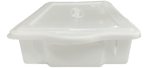 Caixa Plastica Empilhável Branca 15l Com Tampa 56,1x33x12cm 0