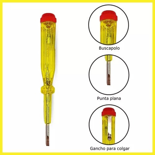 Destornillador De Tensión Buscapolo Pack X5 Detector Con Luz 1