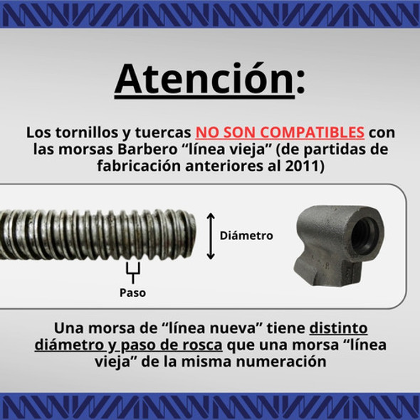 Tuerca Para Morsa Barbero N°3 - 4 1