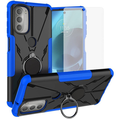 Funda Motorola Moto G51 Templado D/regalo Armour Azul 0