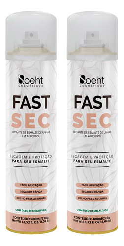 Kit 2 Secantes De Esmalte De Unhas 400ml - Fast Sec 0