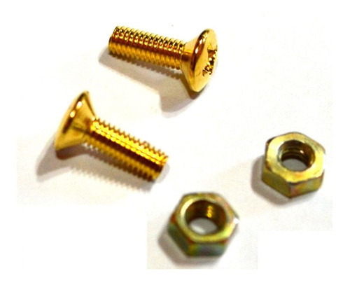 Parafuso Dourado P/escudo (les Paul) (10mm X 3mm) - Kit 2 Pç 0