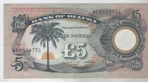 Billete De Biafra De 5 Libras Año 1968 Excelente 0