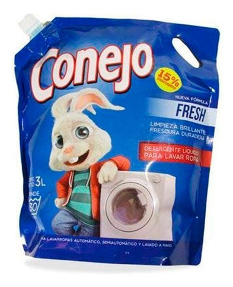 Jabón Líquido Para Ropa Conejo 3 Litros Fresh 0