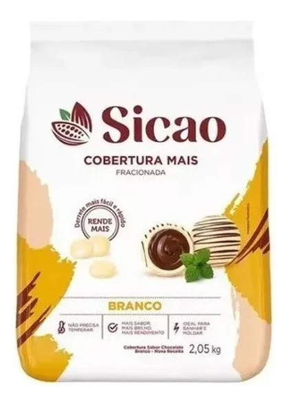 Kit C/3 Chocolate Branco Em Gotas Cobertura 2,05 Kg Sicao 1
