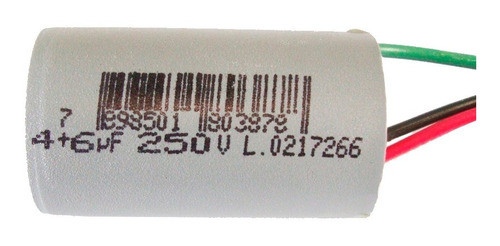 10 Capacitores Duplo 4+6 Permanente Fio P/ Ventilador 0