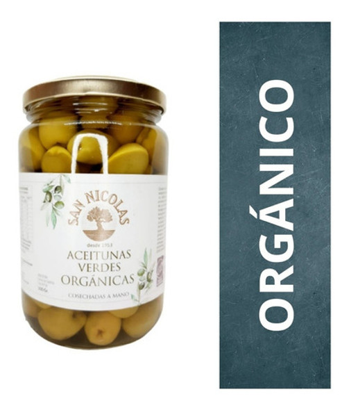 Aceitunas Verdes Orgánicas En Salmuera San Nicolás X 500 Gr 0