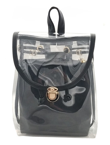 Jesdo Womens 2 En 1 Clear Drawstring Backpack Transparent Tr 0