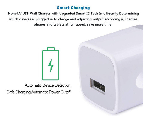 Nonouv - Enchufe De Carga Usb, Bloque De Carga Para iPhone, 1