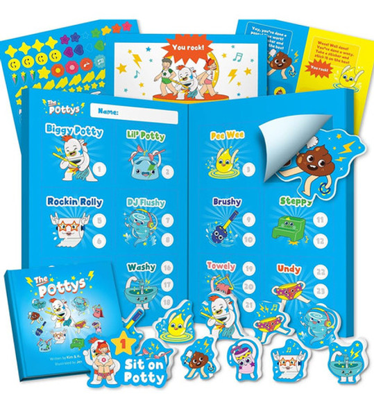 The Pottys Funny Potty Training Chart Game Para Niños Y Niña 0