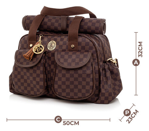 Bolsa Maternidade Lqq Escocesa Grande - Marrom 1