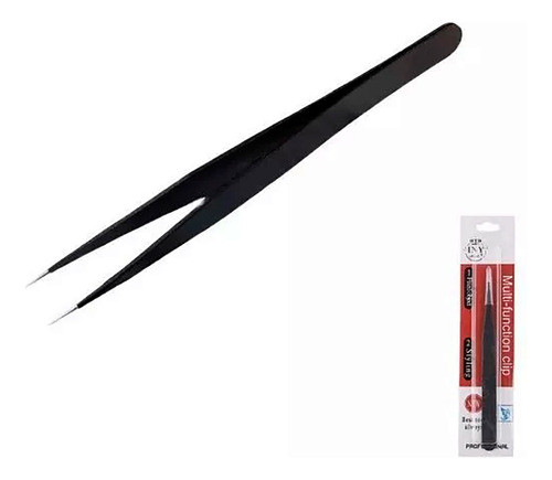Pinza Brusela Plana 12,5cm Color Negro Metal Alta Precisión 0