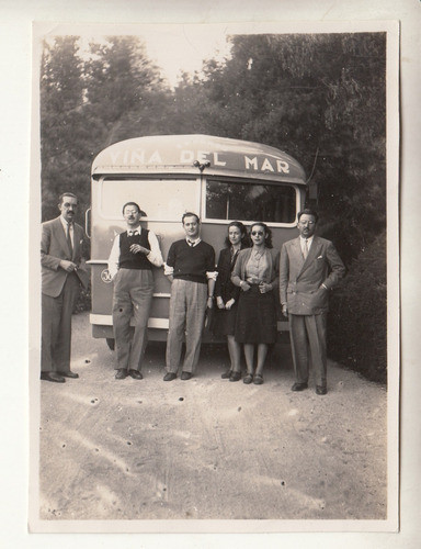 1947 Fotografia Real Omnibus Parque Del Salitre Viña Del Mar 0