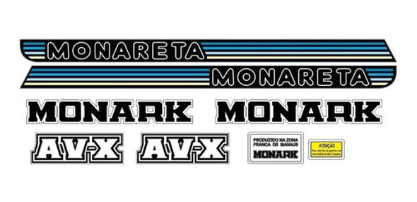 Adesivos Monark Avx Modelo Azul  - Frete Grátis 0