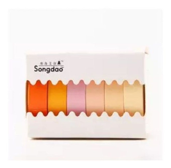Set 6 Washi Tape Modelo Naranja 0