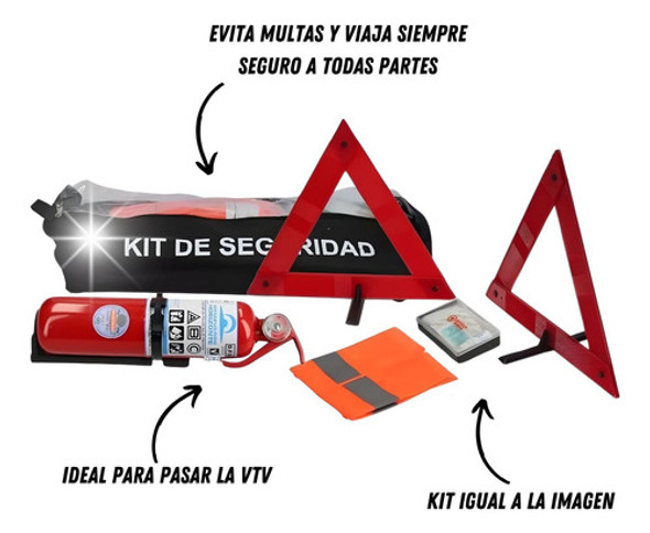 Kit Seguridad Auto Reglamentario Vtv Matafuegos Emergencia 1 Kit Seguridad Auto Reglamentario Vtv Matafuegos Emergencia 1