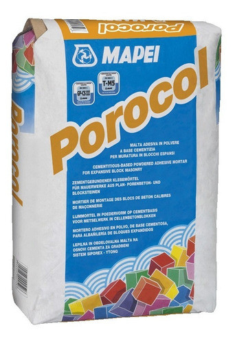 Porocol Adhesivo Y Revoque P Bloques Retak 25kg Mapei Sibaco 0