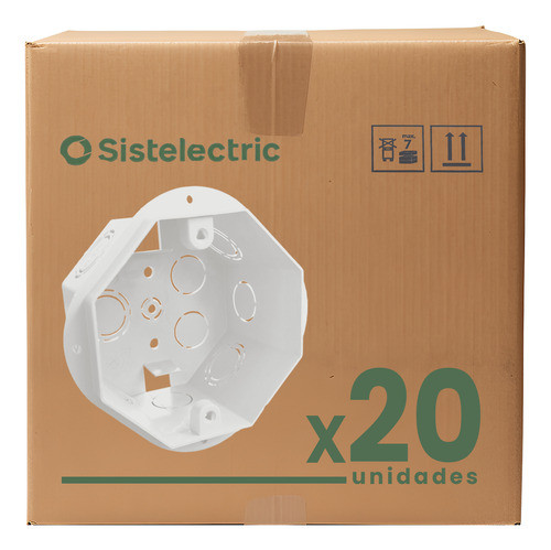 Caja De Luz Embutir Octogonal Genrod Chica 9x9cm Pvc X20 0