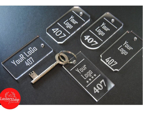 Llavero Con  Logotipo Y Número De Habitación Personalizado 0