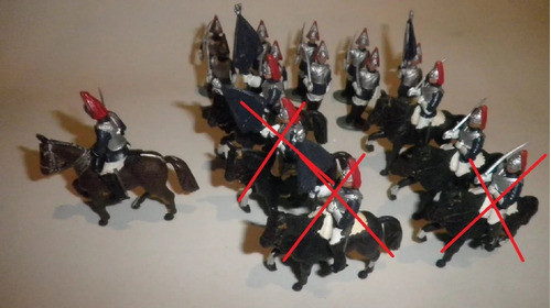 Blue Royal Guard Soldadito Montado Herald Britains 60s X Un. 0