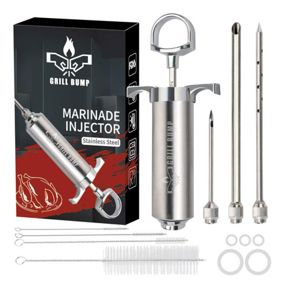 Kit De Inyector De Carne Para Asar Con 3 Agujas 60ml 0