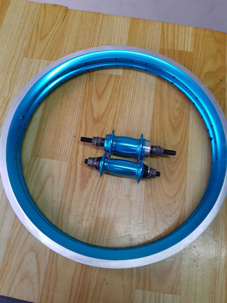 Aro Aero 20 Par Azul Anodizado + Par De Cubo 1 Aro Aero 20 Par Azul Anodizado + Par De Cubo 1