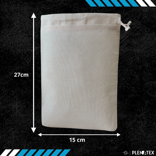 Saco Algodão Cru 15x27 Ecológico Com 40 Unidades 1