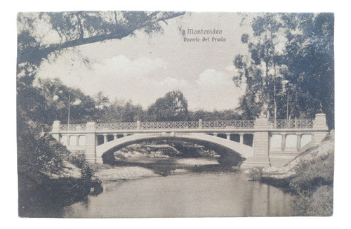 Uruguay Montevideo Puente Del Prado 1913 Postal A Bs. As. 0