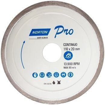 Disco Diamantado Norton Classic 230mm Continuo Porcelana - Y 0