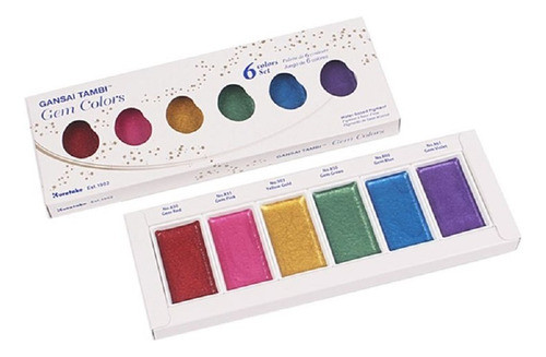 Acuarelas X6 Gem Colors Gansai Tambi Kuretake Metal Cuota 0