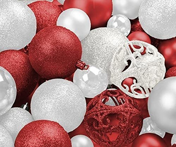 Bolas Para Arbol De Navidad X 100u. Surtido Rojo / Blanco 0