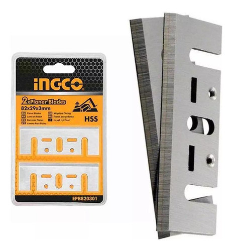 Set X 2 Cuchillas Repuesto 82 X 29 X 3mm Para Cepillo 0
