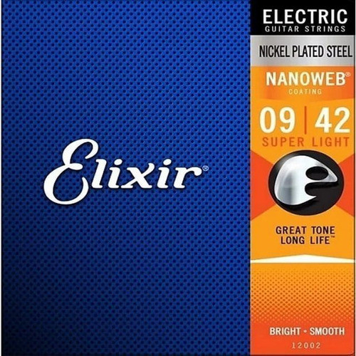 Encordoamento Para Guitarra 009 Nanoweb Aço Níquel Elixir 0