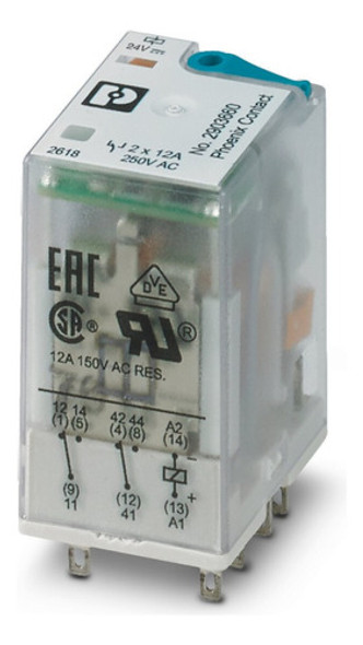 Relé 24dc 2inv 12a Rel-ir2/ldp- 24dc/2x21 Phoenix 2903660 0