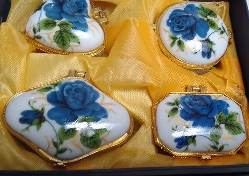 X4 Pastilleros Cofres Alhajeros De Porcelana Souvenirs 1