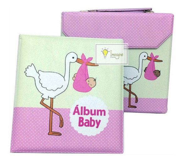 Álbum Bebê C/ Estojo P/ 50 Fotos  20x25 - Cegonha 1
