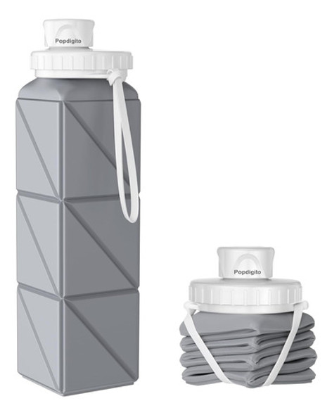 Botella Agua Plegable Tapa Prueba Pérdidas. Viaje Deportes 0
