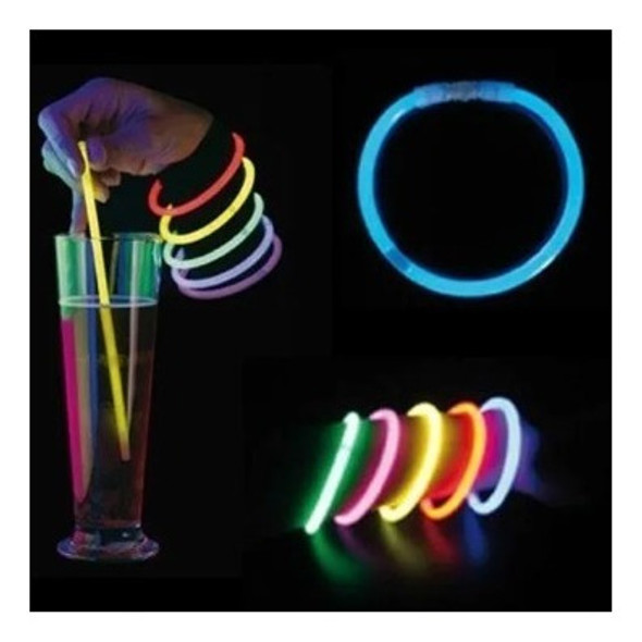 Pulseras Fluor X50 Luminosas Cotillon Colores Flúo Neon 1