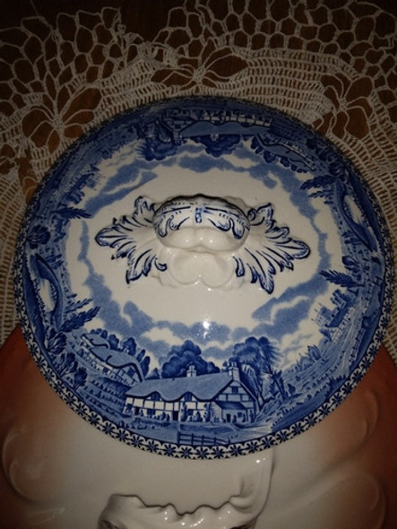Antiguas Tapas De Porcelana Isabelina Y Willow Impecable 603 1