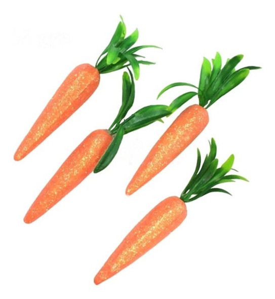 Enfeite Cenoura Com Glitter - 4 Unid 0 Enfeite Cenoura Com Glitter - 4 Unid 0