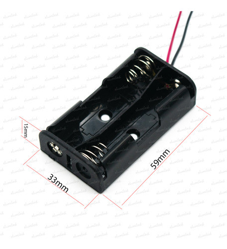 3 Portapilas 2 Aa Doble Ax2 Con Cable 15cm (59x33x15mm) 1