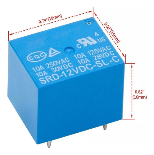 Modulo Rele Relay 12v Simple Invers. De 10a 220v (pack X 100 1