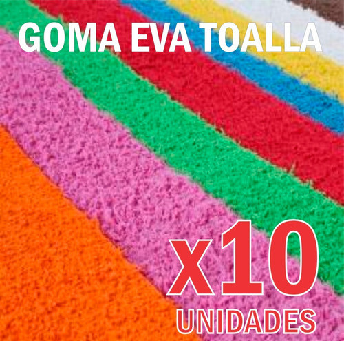 10 Goma Eva Colores Toalla Plush 60x40 Calidad Premiun 0