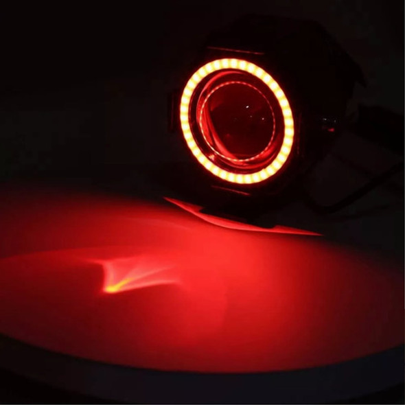 Kit X2 Faros U7 Proyector Lupa Moto Ojo De Angel Rojo A-vip 1