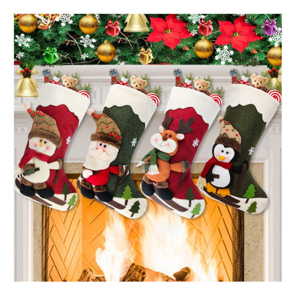 Dreampark Paquete De 4 Medias De Navidad Grandes De 18 Pulga 0 Dreampark Paquete De 4 Medias De Navidad Grandes De 18 Pulga 0