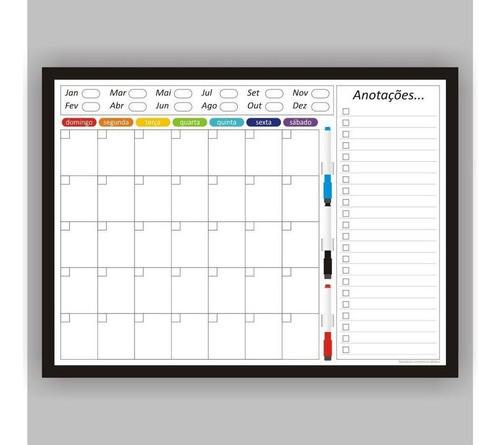 Quadro Planejamento Mensal Planner Com Moldura Mod02 1