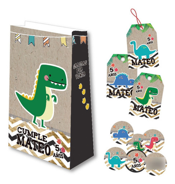 Kit Imprimible Personalizado Dinosaurios Candybar Deco Dino 0