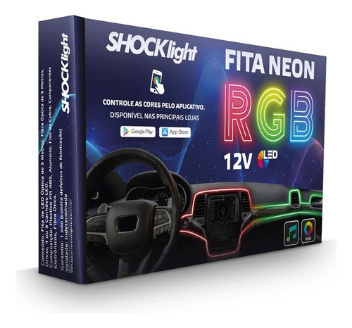 Fita Neon Led Rgb 4 Canhões Laser 12v Shocklight 0
