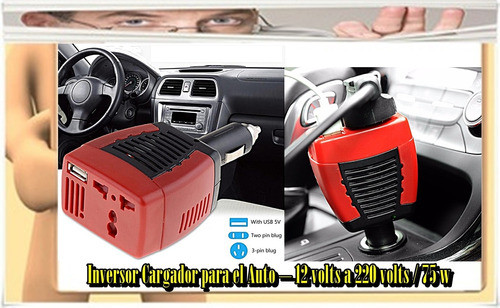 Inversor Cargador Para Auto De 12 V. A 220 V. 75 Watt  - Villa Urquiza - Capuital Federal 1